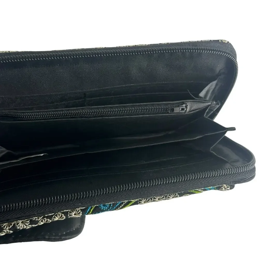 Embroidered Floral Crossbody Wallet With Strap boho festival hippie Purse